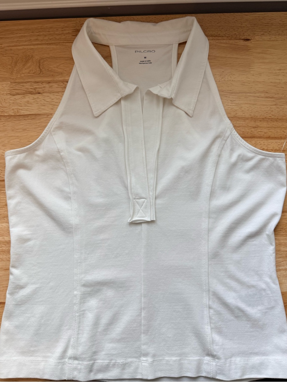 Pilcro White Collared Sleeveless Polo Tank